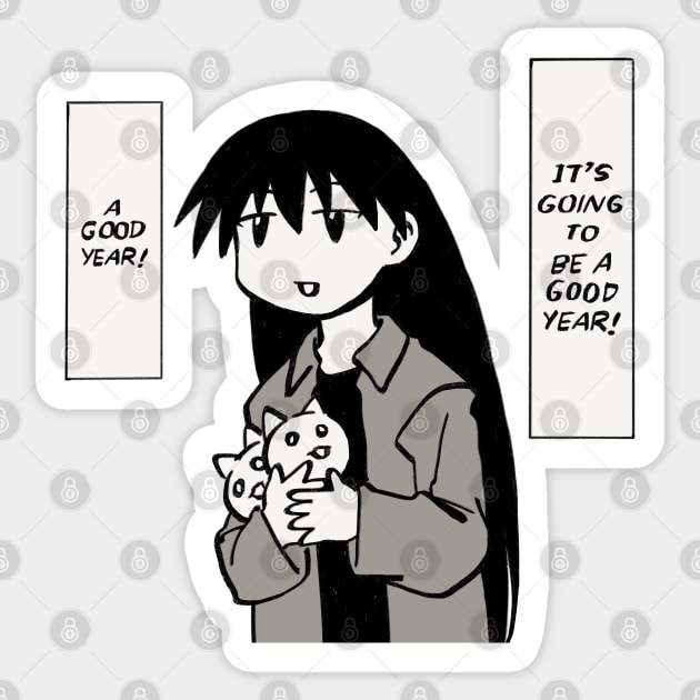 I redraw the good year cat plushies sakaki / azumanga daioh manga Sticker by mudwizard